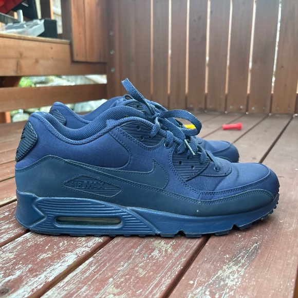 NIKE AIR MAX 90 ESSENTIAL midnight navy/midnight navy 537384-412 Mens sz 13 - Picture 1 of 2